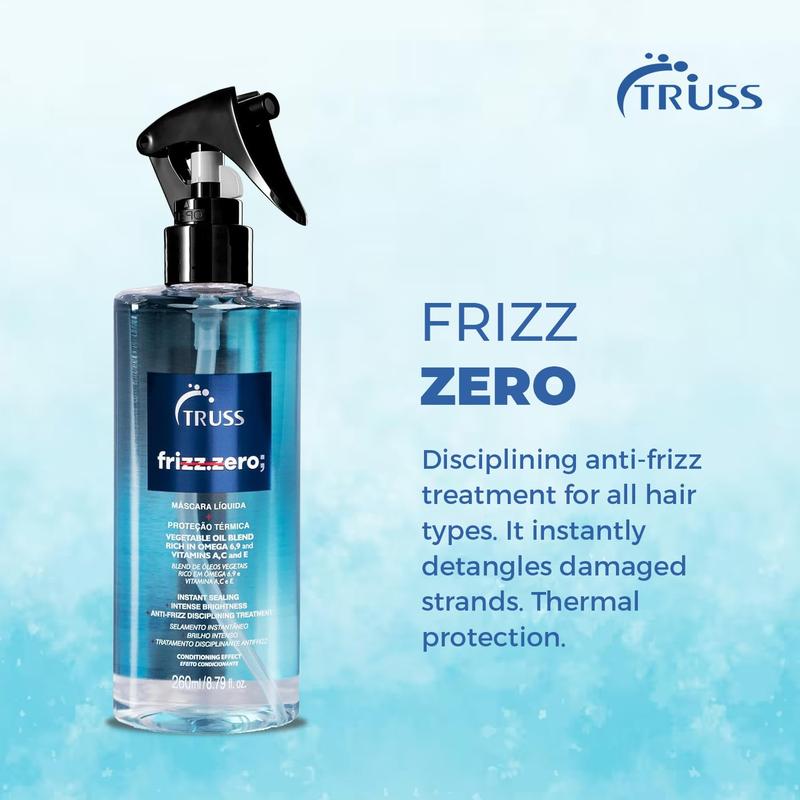 Frizz Zero Shampoo Truss- Shampoo For Frizzy Hair - Anti Frizz, Anti Humidity Formula Protects Against Moisture While Providing Volume And Shine And Free Of Split Ends