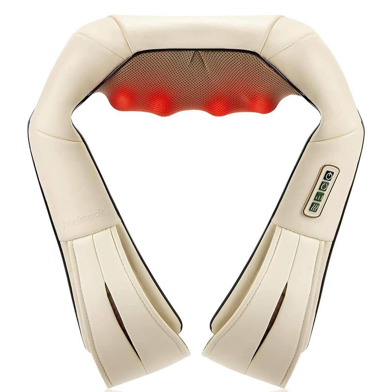 Nekteck Shiatsu Neck and Back Massager with Soothing Heat, Electric Deep Kneading Massage for Shoulder