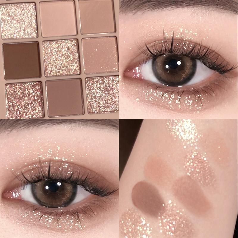 Glitter Eyeshadow Palette, 1 Count High Pigmented Glittering Blendable Eyeshadow Powder, Long Lasting Shimmering Eye Shadow Makeup Products for All Styles and Occasions