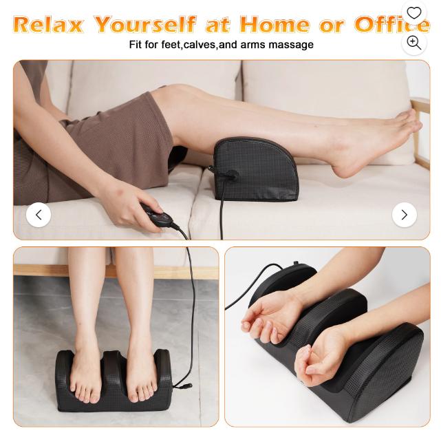 Shiatsu Foot Massager with Heat, Chronic Nerve Pain Therapy Spa Gift Kneading & Rolling Massage for Leg Calf Ankle, Hand Remote Control Massager Machine for Circulation and Pain Relief