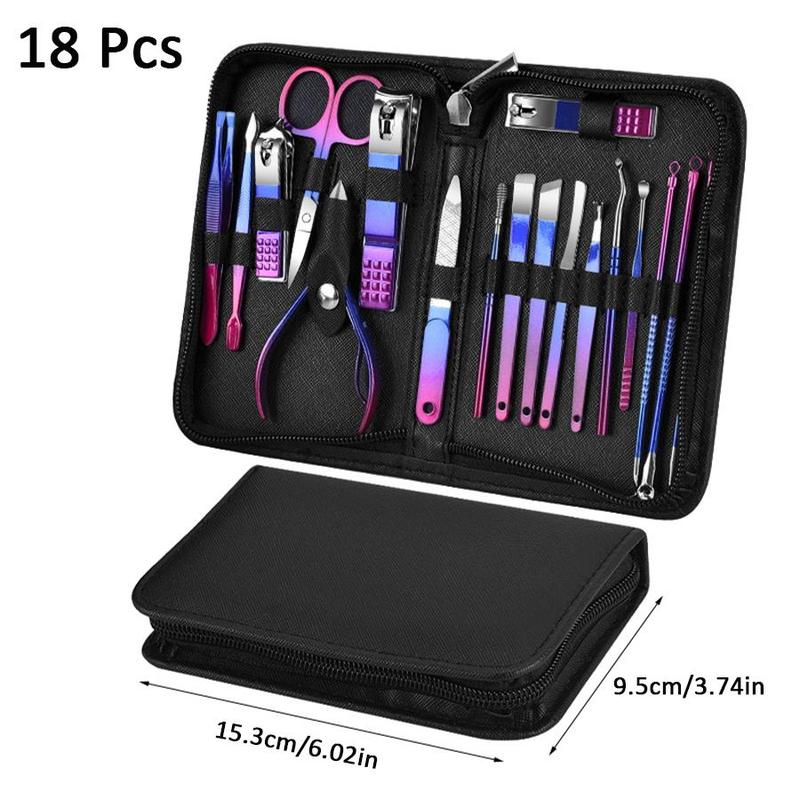 Professional Nail Clipper Kit with Storage Case,  Portable Manicure Tools Set, Nail Care Tools for Home & Travel, Pedicure Tool Kits for Daily