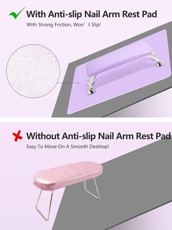 (MAT ONLY)  Art Table Mat,  Arm Rest Pad for  Nails, Soft Microfiber PU Leather  Mat for Table, Foldable  Hand Rest Pillow Manicure Pad,   Desk Mat for  Cushion