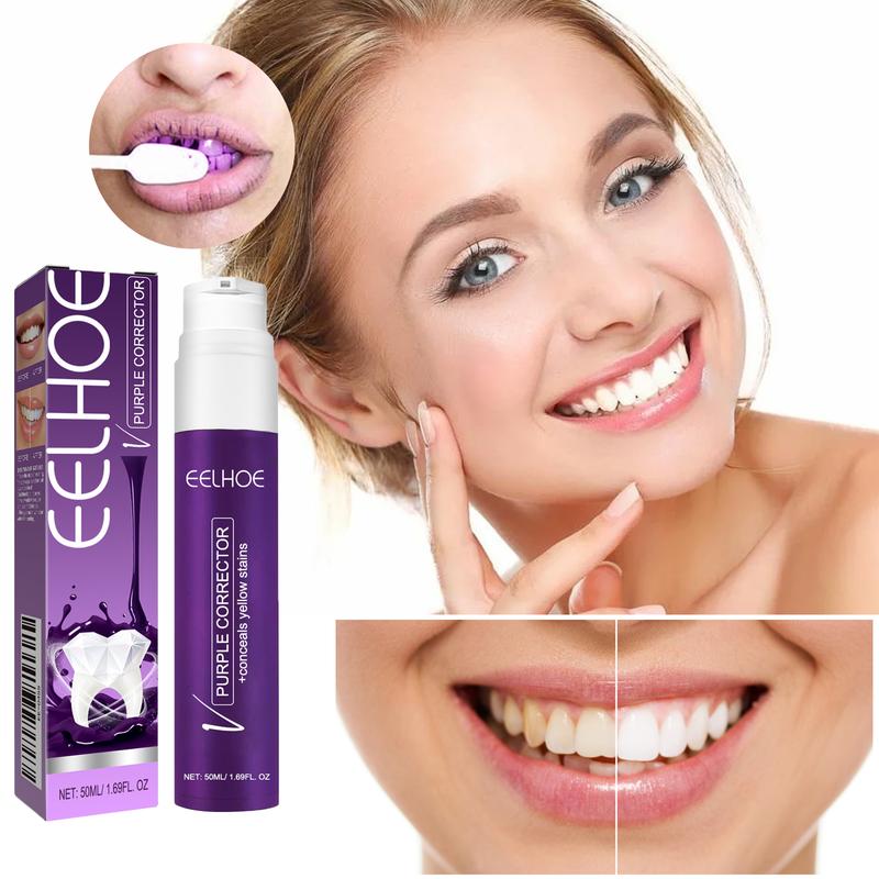 ANV34 Purple Toothpaste Whitens Teeth, Removes Stains, Prevents Pigmentation, and Makes Yellow Teeth Clean, White, and Brightens