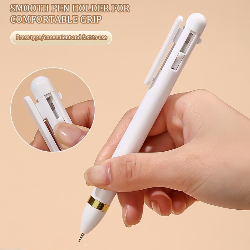 Nail Art Dot Pen, 4 in 1 Press Dot Drill Pen, Manicure & Pedicure Tool for Home & Beauty Salon