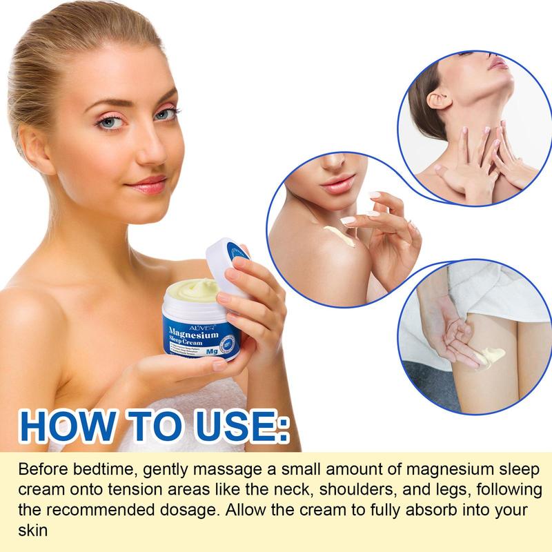 Magnesium Sleep Cream, 1 2 Counts Moisturizing Body Cream for All Skin Types, Soothing Skin Care Product for Women & Men