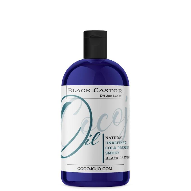 Black Castor Oil UNREFINED - Pure organic non-GMO Jamaican Elixir for Skin, Hair, Beard Eyelashes & Brows Nourish Smokey-Smooth Natural