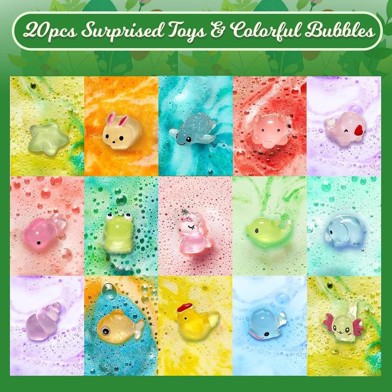 Bath Bombs for  with Toys Inside, 20 Pack  Bath Bombs with Glow in The Dark Surprise Toys Inside,   Bubble Bath Fizzy Bath Bombs for Girls Boys, Birthday Christmas Gifts for