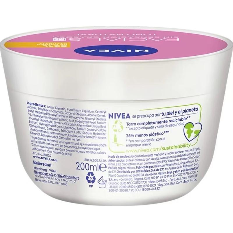 Nivea Crema Facial Hidratante 5 En 1 Tono Natural (Pink Cap) - Moisturizer for All Skin Types - Skincare Facial Cream Moisturizing