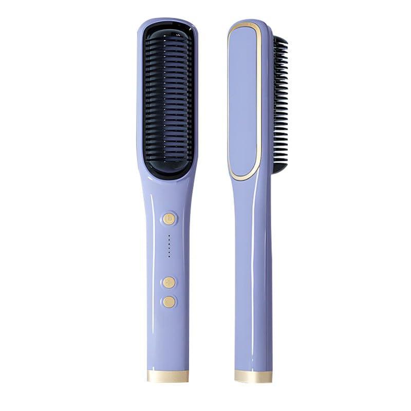 Hair Straightener Brush with 5 Temp, Negative Ion Styling Comb, Curler,Straightening Comb Heated Hair Brush 31s Fast Heating Anti-Scald Professional Salon Women's Hairstyle Tools