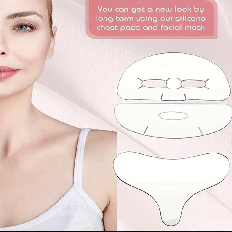 Silicone Face & Chest Sticker, 3 Counts Reusable Skin Firming & Lifting Patch, Face & Chest Sticker for Women & Girls