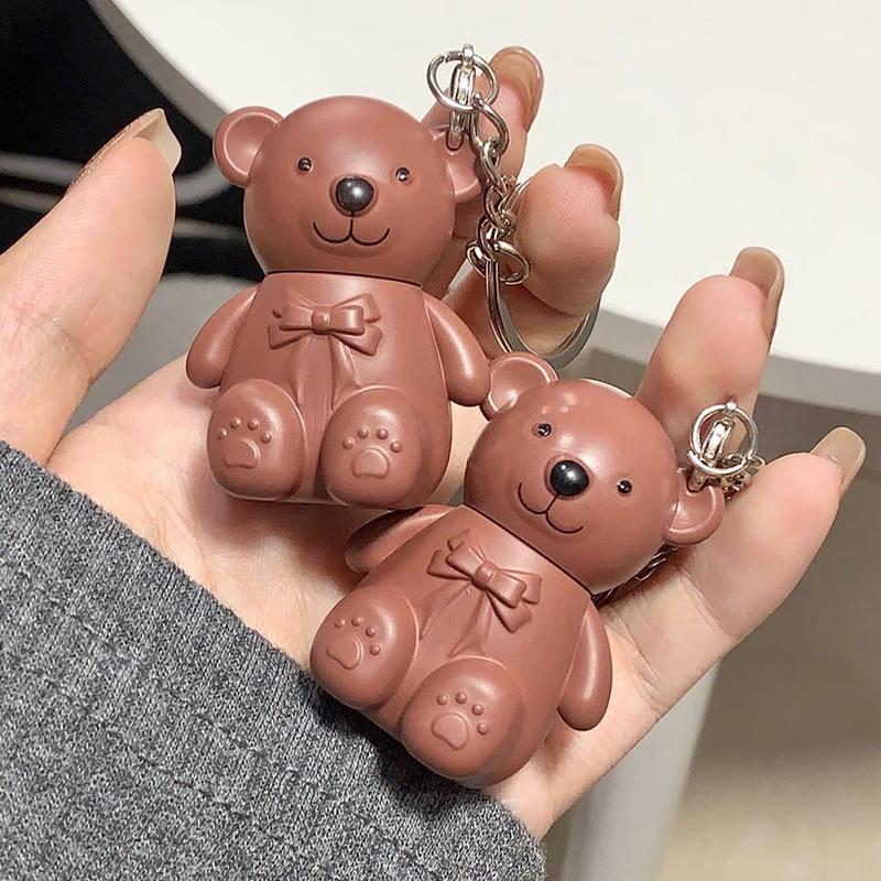 Bear Shaped Keychain Design Lip Gloss, Velvet Matte Lipstick, Long Lasting Easy Coloring Lip Sticks, Elegant Hydrating Daily Lip Cosmetic