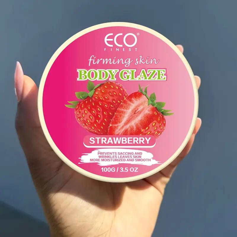 Strawberry Body Glaze, 1 Count Moisturizing Body Cream, Body Care Product for Women & Girls, Skin Care Product for Daily Use