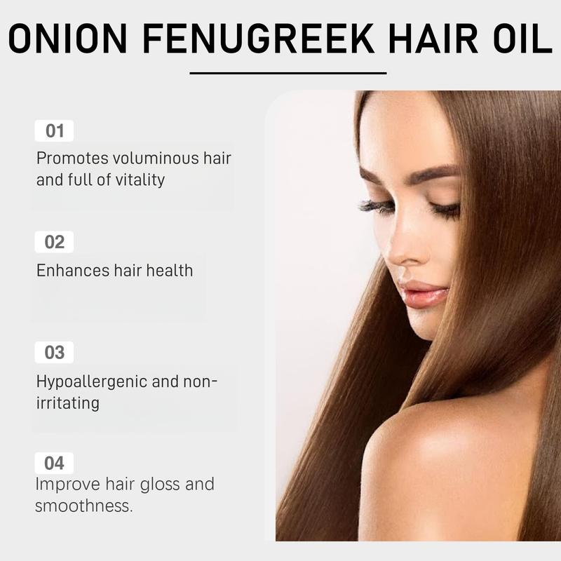 1 2 4pcs Onion Hair Oil Improve dry and frizzy hair Volume and vitality Make hair moisturized, soft and shiny Hair Oil Onion Rosemary