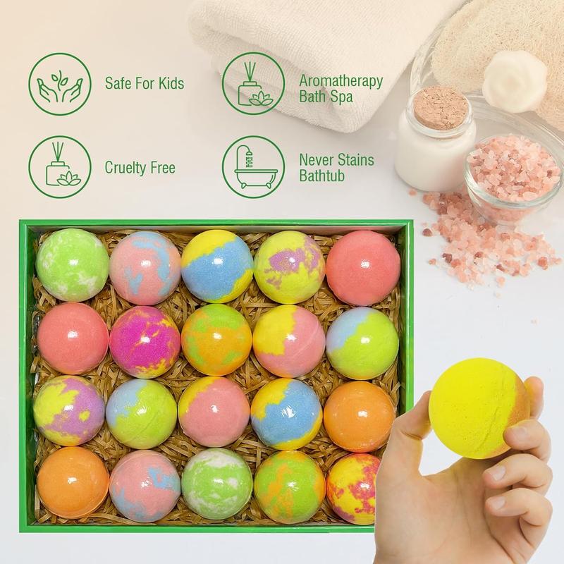 Bath Bombs for  with Toys Inside, 20 Pack  Bath Bombs with Glow in The Dark Surprise Toys Inside,   Bubble Bath Fizzy Bath Bombs for Girls Boys, Birthday Christmas Gifts for