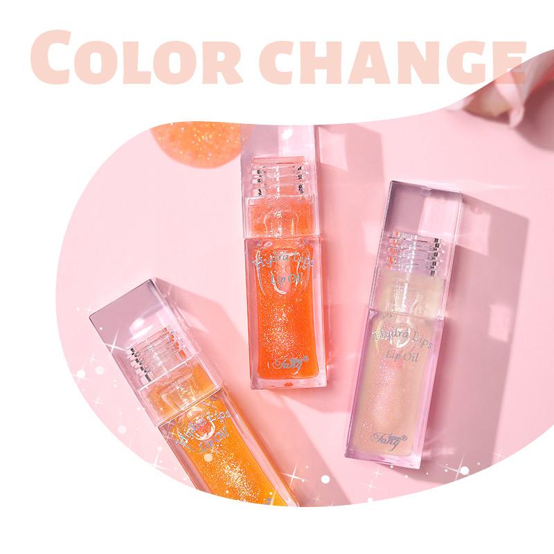 Color changing lip oil moisturizing easy color moisturizing not easy to stick cup color changing lip glaze toot lip makeup lip glow Bright Skincare brown  lip