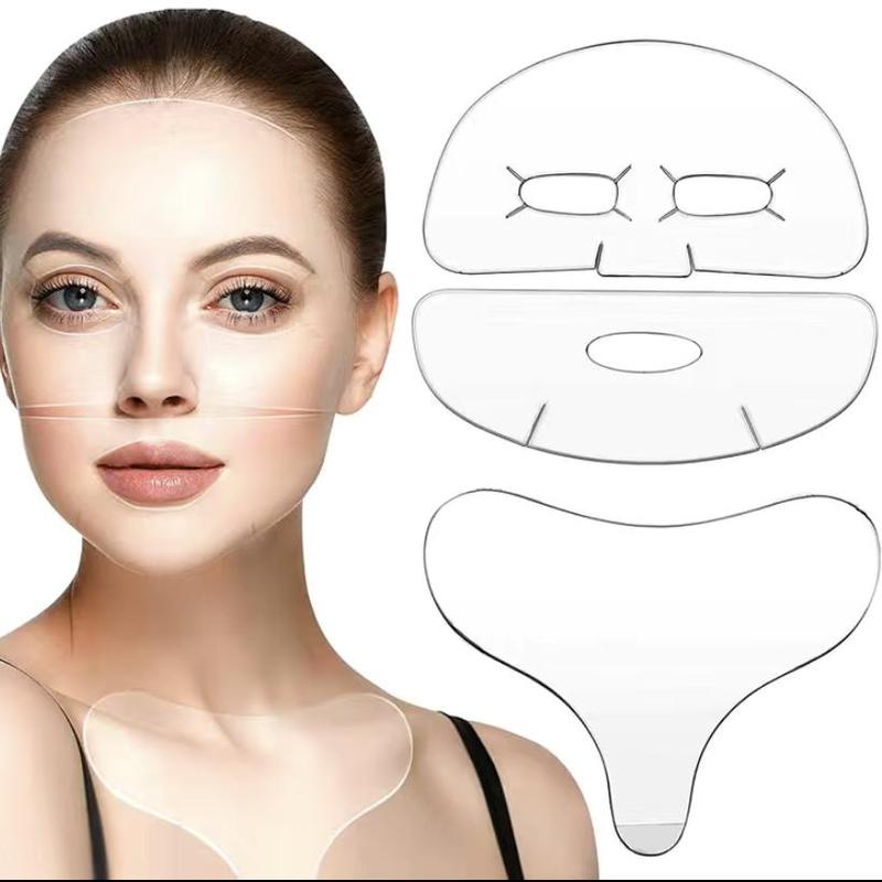 Silicone Face & Chest Sticker, 3 Counts Reusable Skin Firming & Lifting Patch, Face & Chest Sticker for Women & Girls