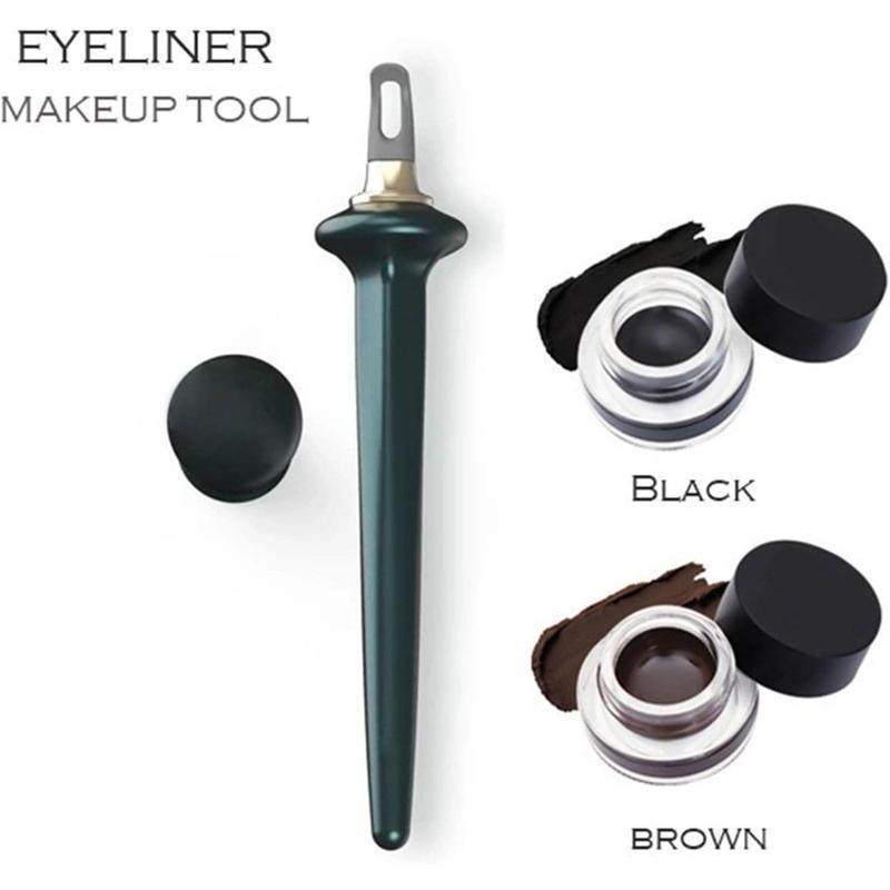 Eyeliner Applicator Kit, Silicone Eyeliner Tool with Eyeliner Cream, Reusable Eye Liner For Beginner Handle Cosmetic