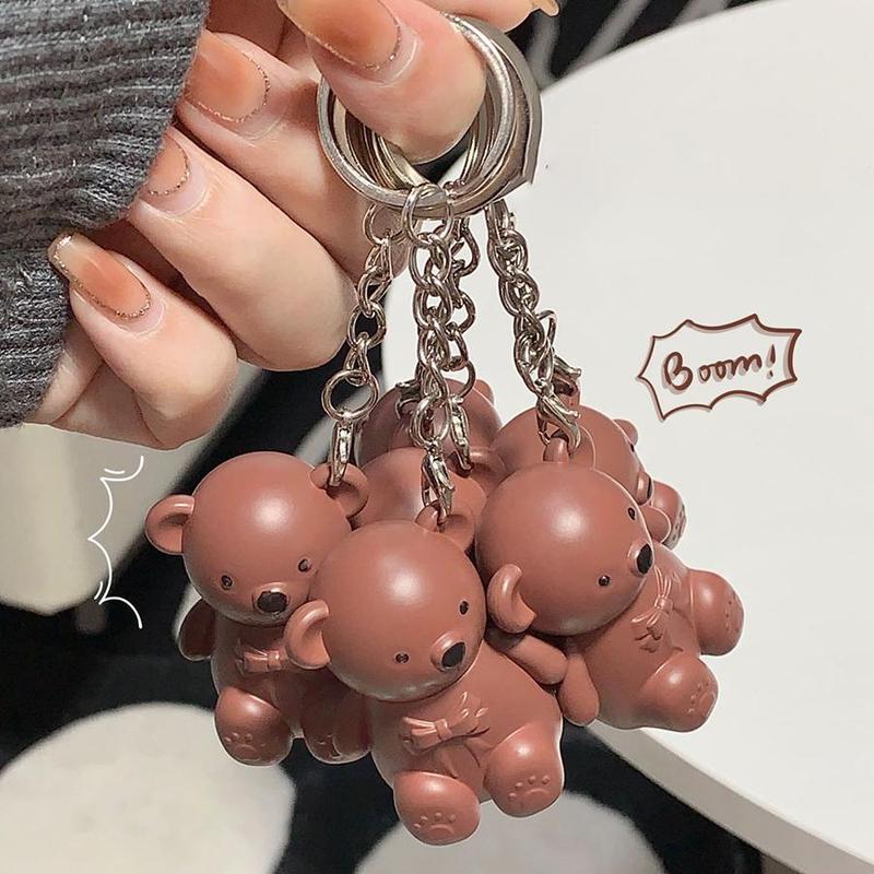 Bear Shaped Keychain Design Lip Gloss, Velvet Matte Lipstick, Long Lasting Easy Coloring Lip Sticks, Elegant Hydrating Daily Lip Cosmetic