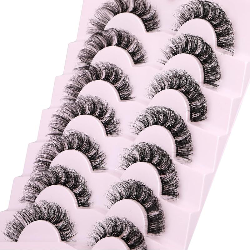 D Curl False Eyelashes with Eyelash Glue & Tweezers, 1 Set Natural Curling Fake Eyelash for Eyelashes Extensions, Volumized Faux Lashes for Makeup Enhancement