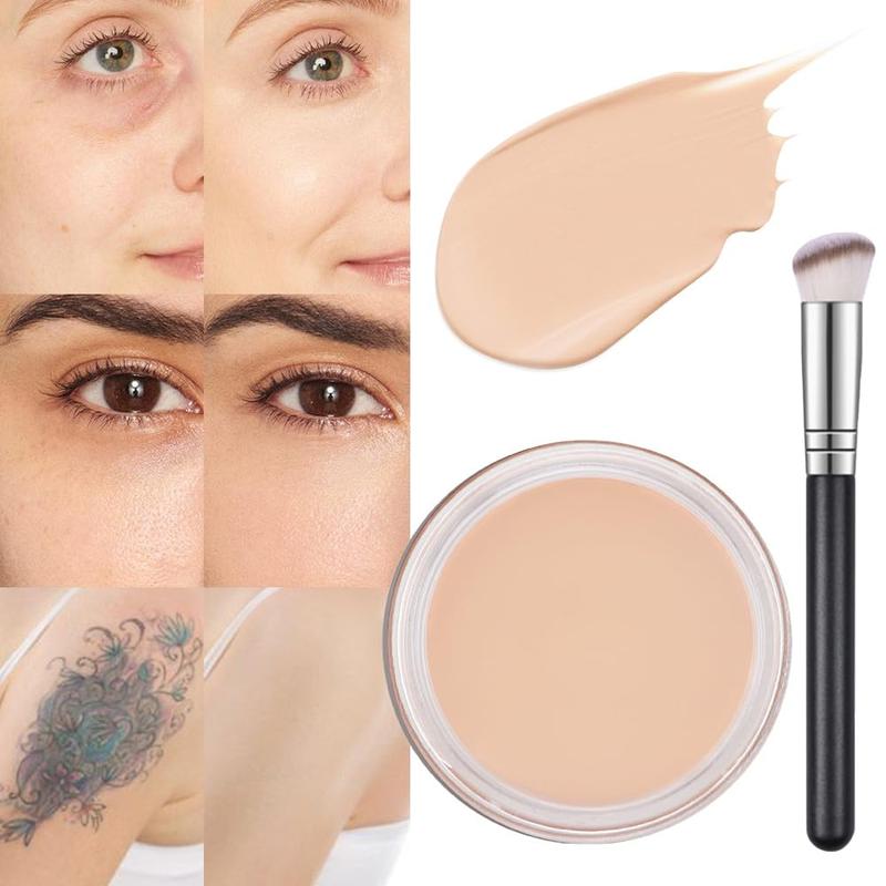 Concealer Full Coverage Set,under Eye Brightener Concealer for Conceals Dark Circles,Waterproof Foundation Face Makeup Brush Kit,Color Correcting Concealer,Eye Ring corrector de ojeras 02