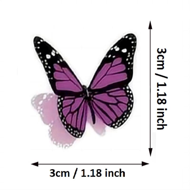 Random Color Butterfly Pattern Temporary Tattoo, 3D Butterfly Tattoo Sticker, Realistic Fake Tattoo For Women & Girls, Body Art Tattoo Sticker For Adults, Party Decoration