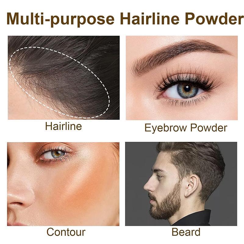 Hairline Cover Cushion Powder with Brush, 3 Counts set Natural Instant Waterproof Hairline Shadow Concealer, Hair Styling Product for Men & Women