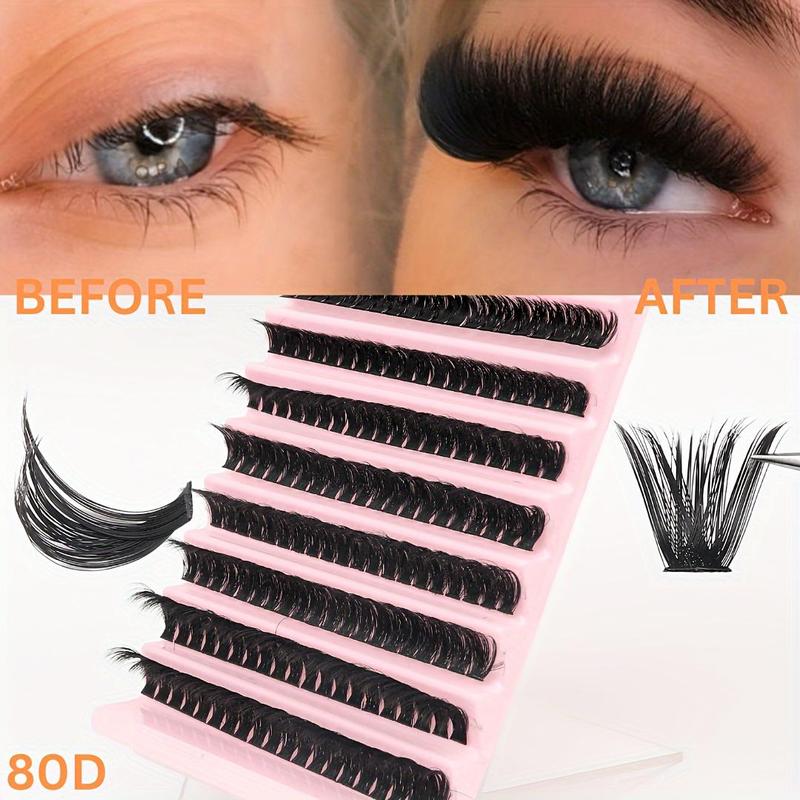 Mixed Size Individual False Eyelashes, 1 Set Natural Look Eyelash Extensions, Self Grafting Curl Eyelashes Clusters for Women & Girls Eye Makeup Enhancement, Christmas Gift