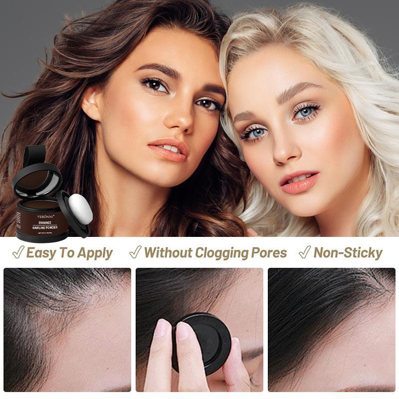 Hairline Cover Cushion Powder with Brush, 3 Counts set Natural Instant Waterproof Hairline Shadow Concealer, Hair Styling Product for Men & Women