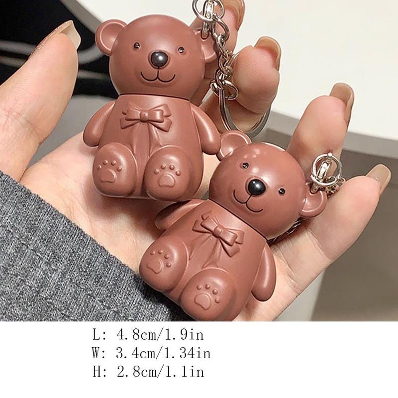 Bear Shaped Keychain Design Lip Gloss, Velvet Matte Lipstick, Long Lasting Easy Coloring Lip Sticks, Elegant Hydrating Daily Lip Cosmetic