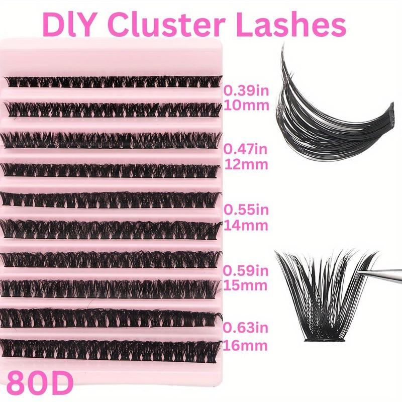 Mixed Size Individual False Eyelashes, 1 Set Natural Look Eyelash Extensions, Self Grafting Curl Eyelashes Clusters for Women & Girls Eye Makeup Enhancement, Christmas Gift