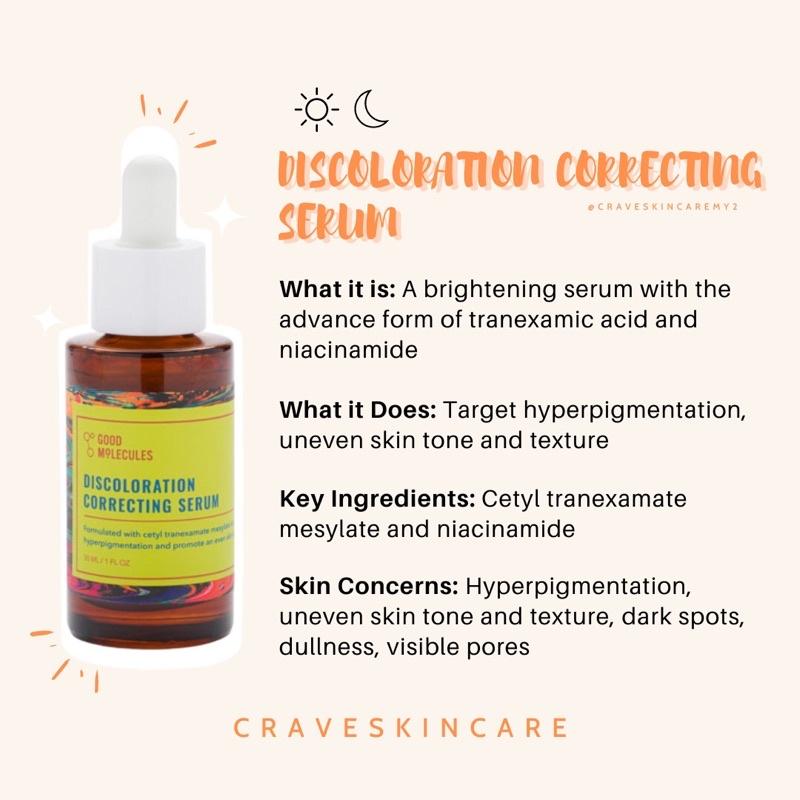 Good Molecules Discoloration Correcting Serum - Tranexamic Acid and Niacinamide for Dark Spots, Sun Damage, and Age Spots - Skincare Face Skin Repair Comfort