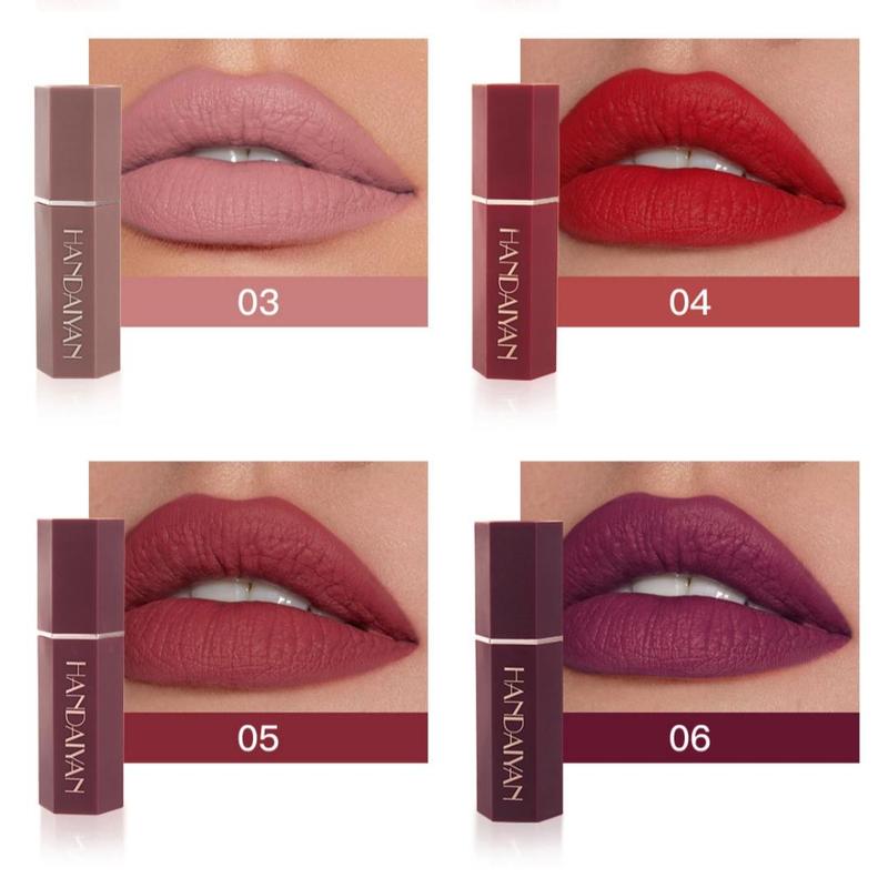 Long-lasting Matte Lipstick Set, 6 Counts box Waterproof Moisturizing Lipstick, Suitable for All Occasions Lip Makeup, Girls and Women Makeup Accessories