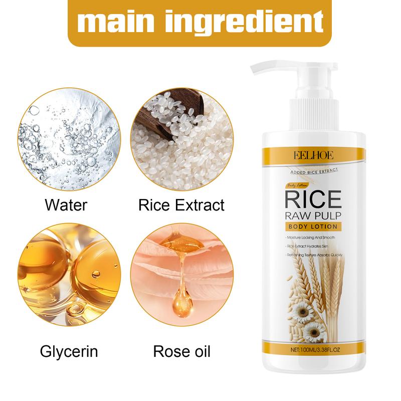 1 2 4pcs Rice Paste Moisturizing Body Milk Moisturizing Dry Skin Even Skin Tone Rejuvenating Body Care Lotion Comfort Hydrating Skin Care