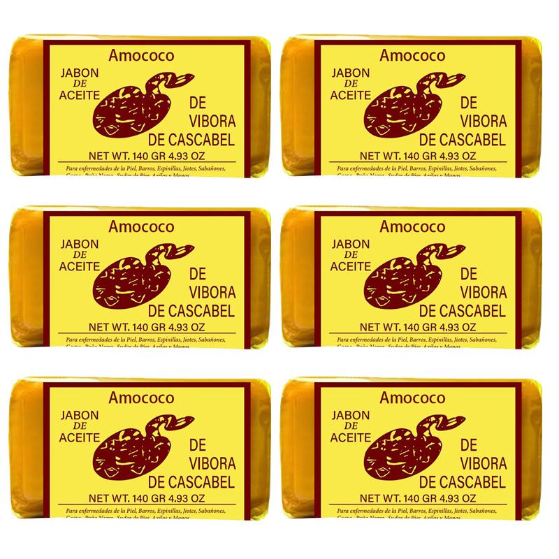 (6 pcs) Jabon de aceite de vibora de cascabel (140g) jabon para la cara y todo el cuerpo- Ayuda a eliminar el acne y paño Rattlesnake soap