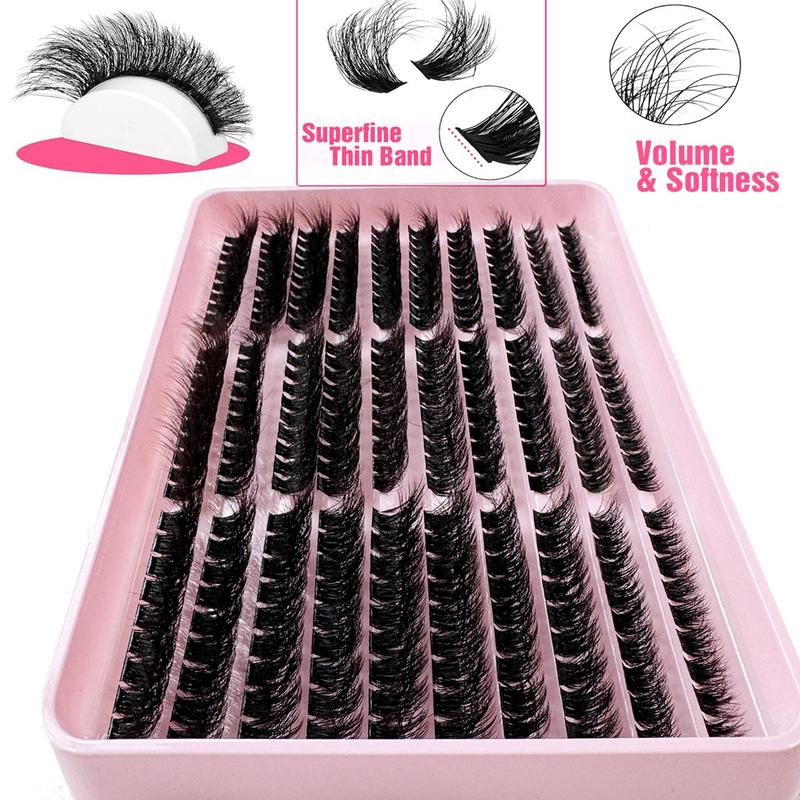 Mixed Length Individual False Eyelashes, Natural Look Eyelash Extensions, Self Grafting Curl Eyelashes for Christmas Gift, Eye Makeup Enhancement False Eyelashes