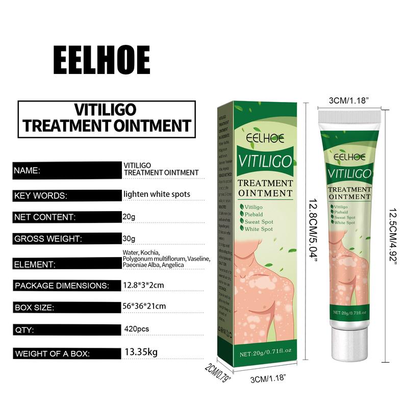 Eelhoe Vitiligo Treatment Ointment Remove Ringworm Sweat Spots Leukoplakia Disease White Spot Skin Repair Cream Psoriasis White Spot Repair Pigment Body Skin Care Cream（20g）