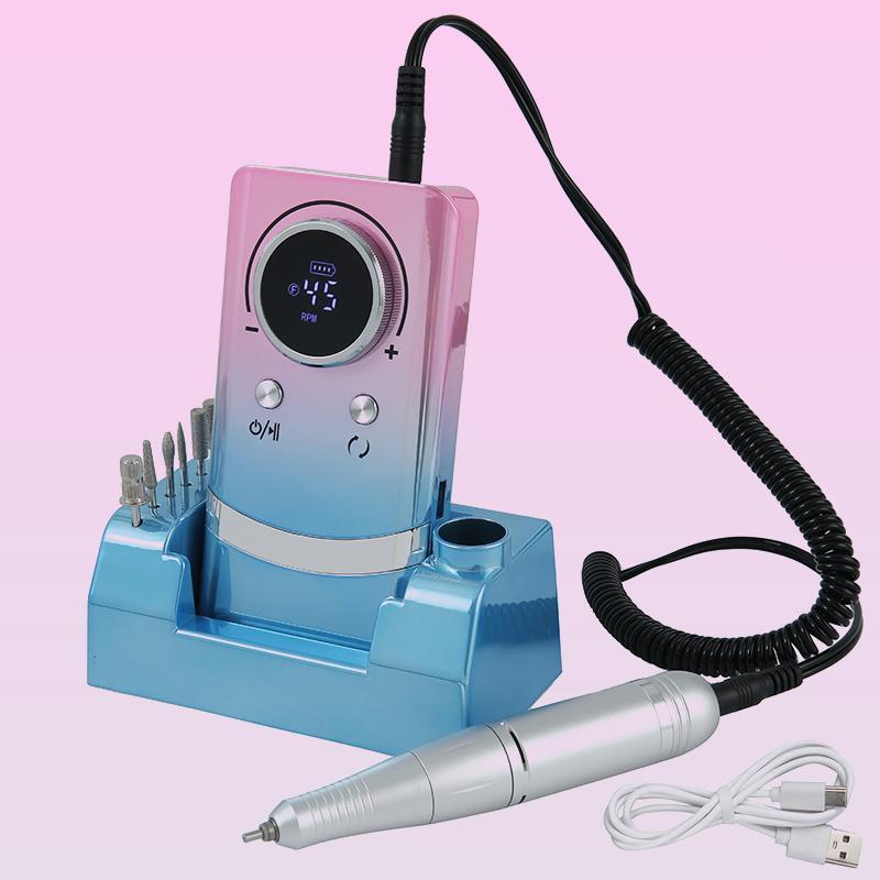 Rechargeable Electric Nail Drilling Machine, Portable Nail Sander with Nail Drill Bits for Nail Gel Remover Tool, Professional Nail Care Tool for Home & Salon Use, Christmas Gift