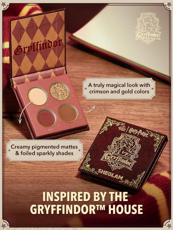 SHEGLAM Harry Potter Gryffindor House Eyeshadow Palette - Red, Pigmented & Blendable for Smooth Eye Makeup - Cosmetic