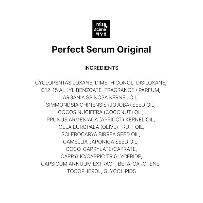 Mise En Scene Perfect Serum Original - Hair Oil for Frizzy & Dry Hair, Hydration and Nutrition Hair Essence for Damage Care, Floral Fragrance