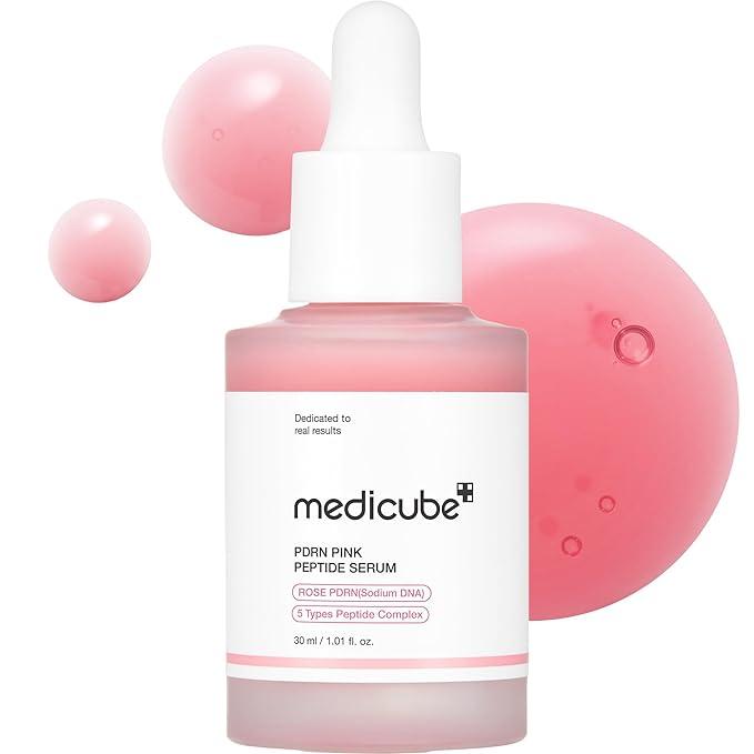 Medicube PDRN Pink Peptide Serum, Pink glow serum, Vegan PDRN, Peptide, Niacinamide, Hydrating & Moisturizing & Firming, Uneven Skin Tone, Pore Care, Korean Skincare | 1.01 fl.oz.