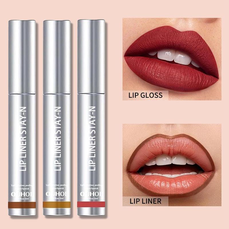 [$19.99 Get 3 Pack] 3PCS Peel Off Lip Liner Peel Off Lip Liner Stain, Peel Off Lip Stain with Matte Finish, Long Lasting, Waterproof, Transfer-proof