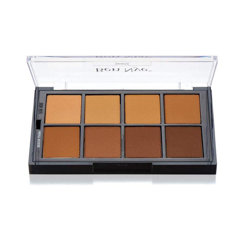 Ben Nye Studio Color Pressed Mojave Poudre Palette (STP-55) - 8 Color, Lightweight Compact - Silky and Smooth Pressed Powder Makeup Eyeshadow Cosmetic