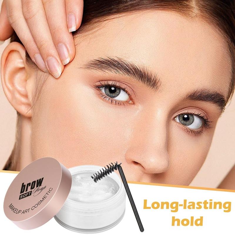 Soap brows kit, 2 pcs set eyebrow freeze styling wax, long-lasting eyebrows enhancer shaping clear tint gel, eye brow makeup balm pomade cosmetics (2PCs 01 #)