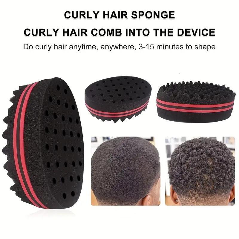 Hair Sponge Brush Set, 4 Counts set Curl Brush Afro Hair Comb, Curly Sponge Glove for Natural Hair Curling, Heatless Hair Styling Tools for Men, Hair Products