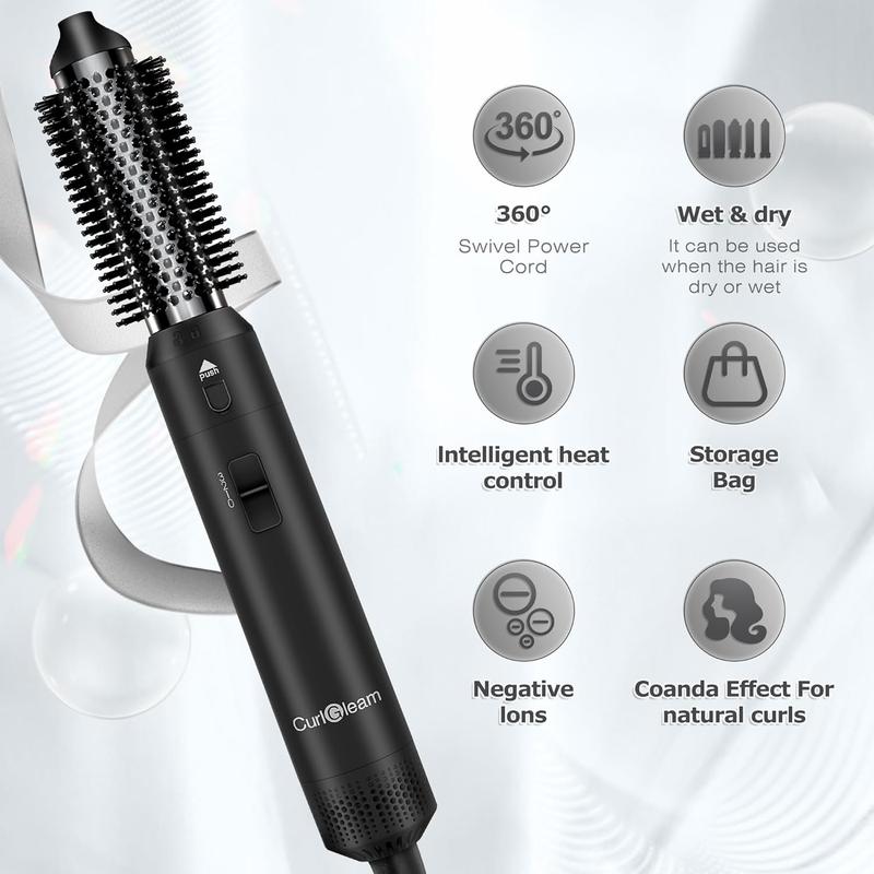 5 in 1 Multifunctional Hot Air Styler Hair Dryer Brush, Curling Iron, Straightener with Negative Ions for All Hair Types