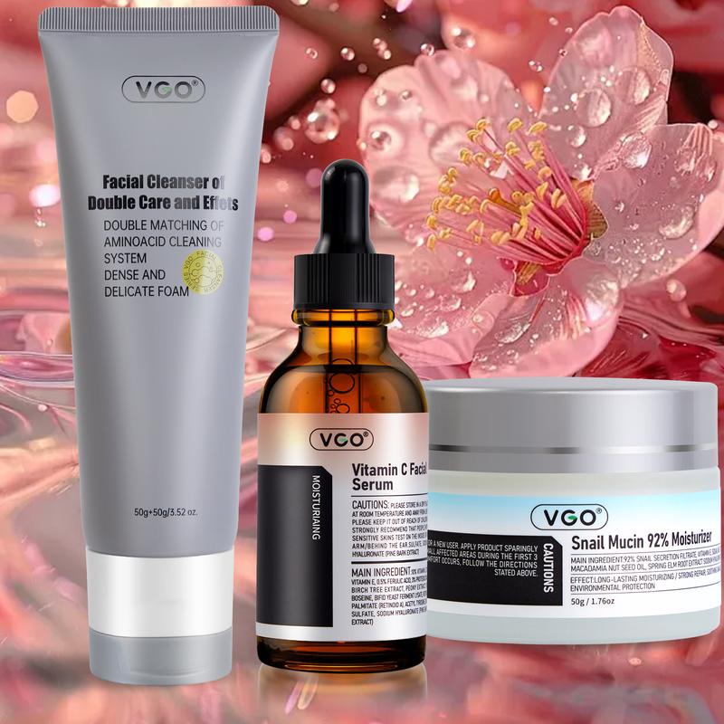 VGO Tender Care Trio: Sensitive Skin's Ultimate So Skin Repair Moisturizing Skincare Comfort Radiant Boost Repair Set: Hydration Radiance and Anti-Aging Hydrating anti-aging hydrating youthful glow