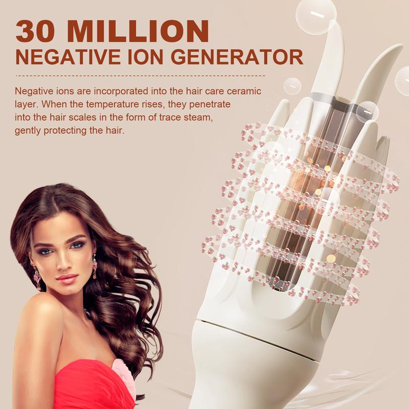 Auto Hair Curler, Automatic Curling Iron with 4 Temperature,Automatic Shut-Off, Anti-Scald, Anti-Tangle Rotating Curling Wand for Hair Styling