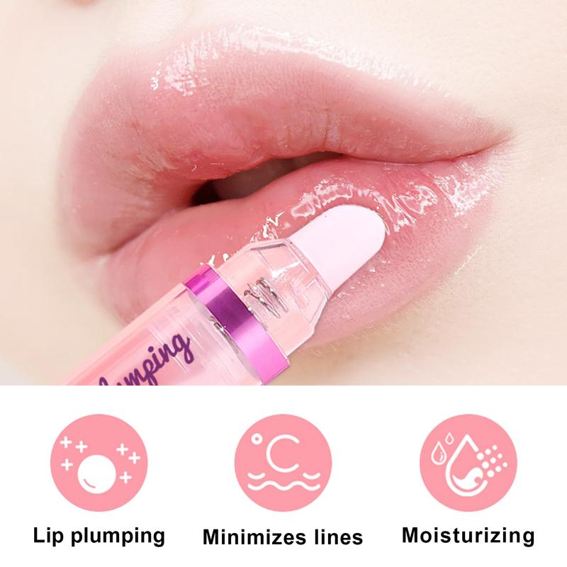 3 colors lip booster, spicy lip plumper gloss lipstick lip oil, ultra-& nourishing plump and Pout lip plumper for women girls (set A)