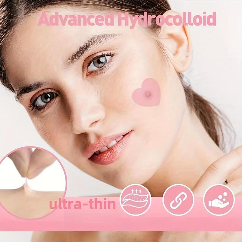 Heart Shaped Hydrocolloid Acne Care Patches, 200pcs Invisible Acne Cover Stickers, Gentle Acne Care Products for Women