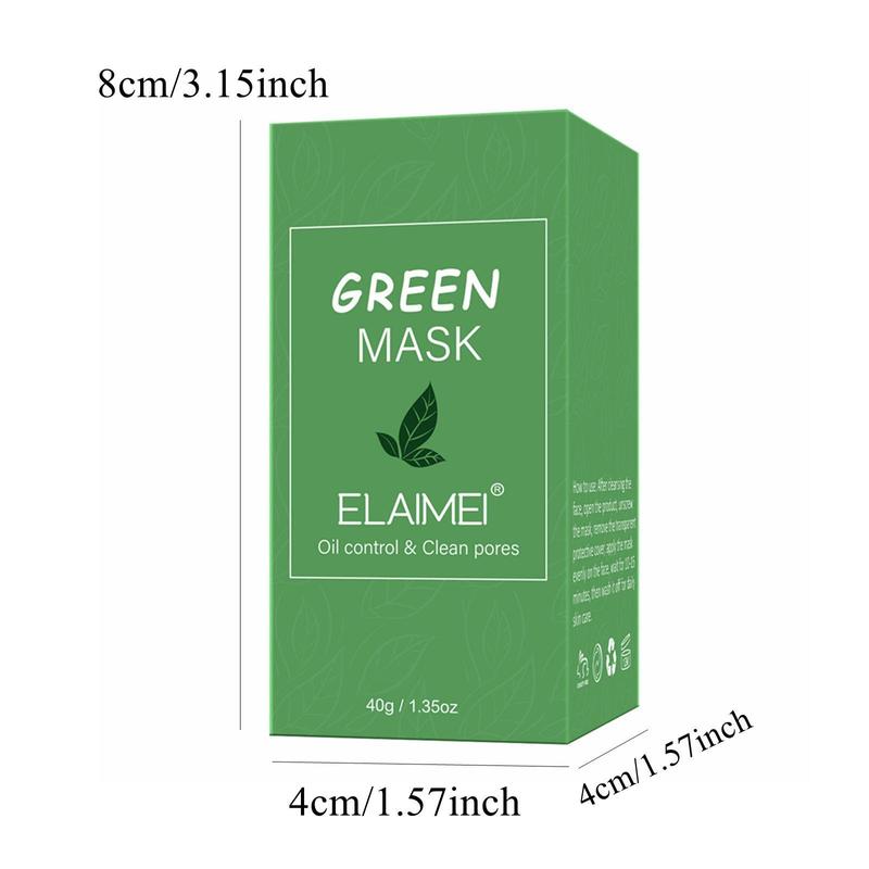 ELAIMEI Face Clean Mask Green Tea Cleansing Stick Mask Deep Cleans Pores Makes Pores Smaller for All Skin Types 40g